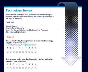 The arrow on this survey points down, down to business